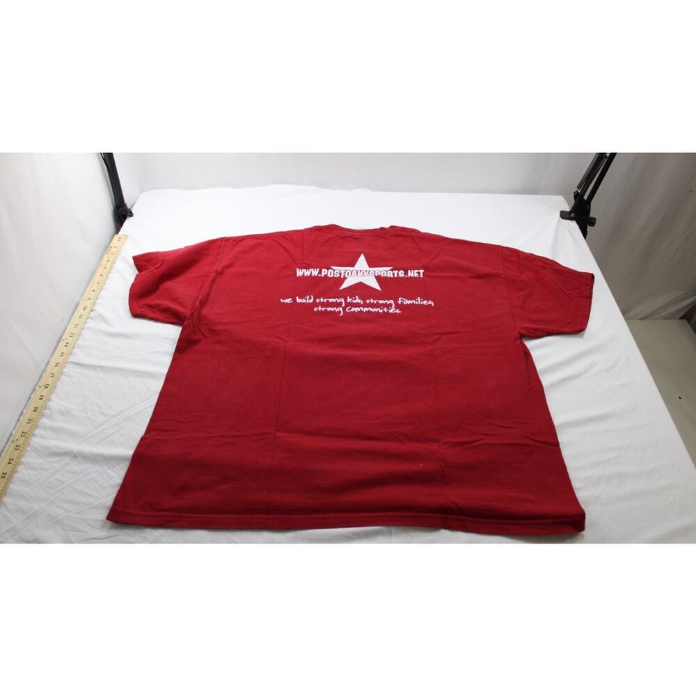 Jerzees Basketball T-Shirt Heavyweight Mens 2XL Red Crew Neck Short Sleeve - Picture 3 of 9